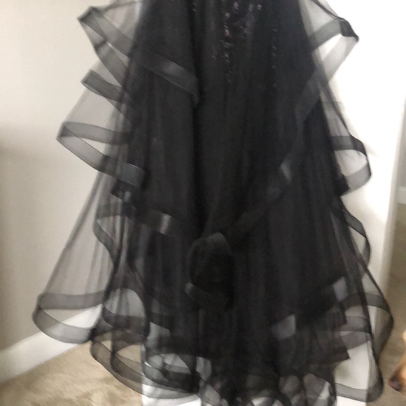 Sherri Hill black high/low strapless gown - Picture 6 of 10